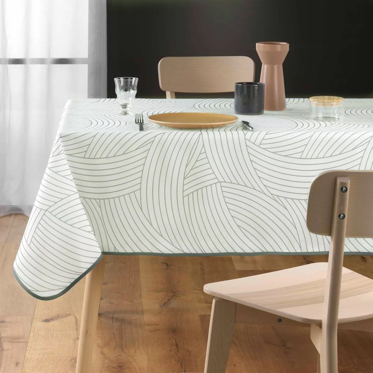 NAPPE RECTANGLE 150 x 240 CM POLYESTER IMPRIME LINEA