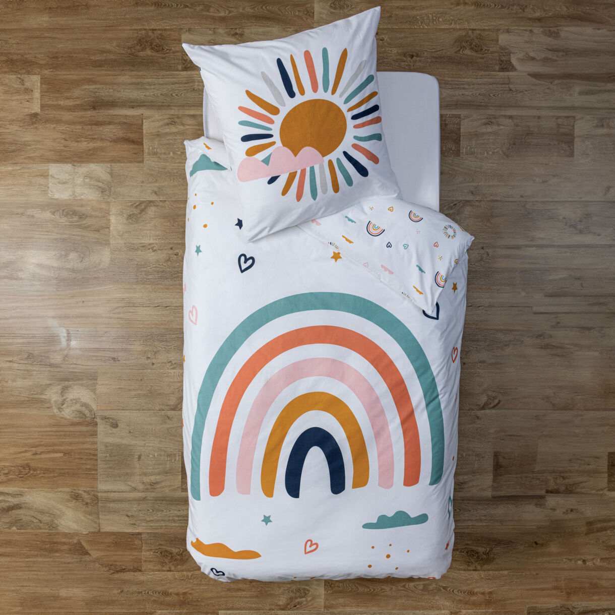 Bettbezug und ein Kopfkissenbezug Baumwolle (140 x 200 cm) Arc-en-ciel Mehrfarbig