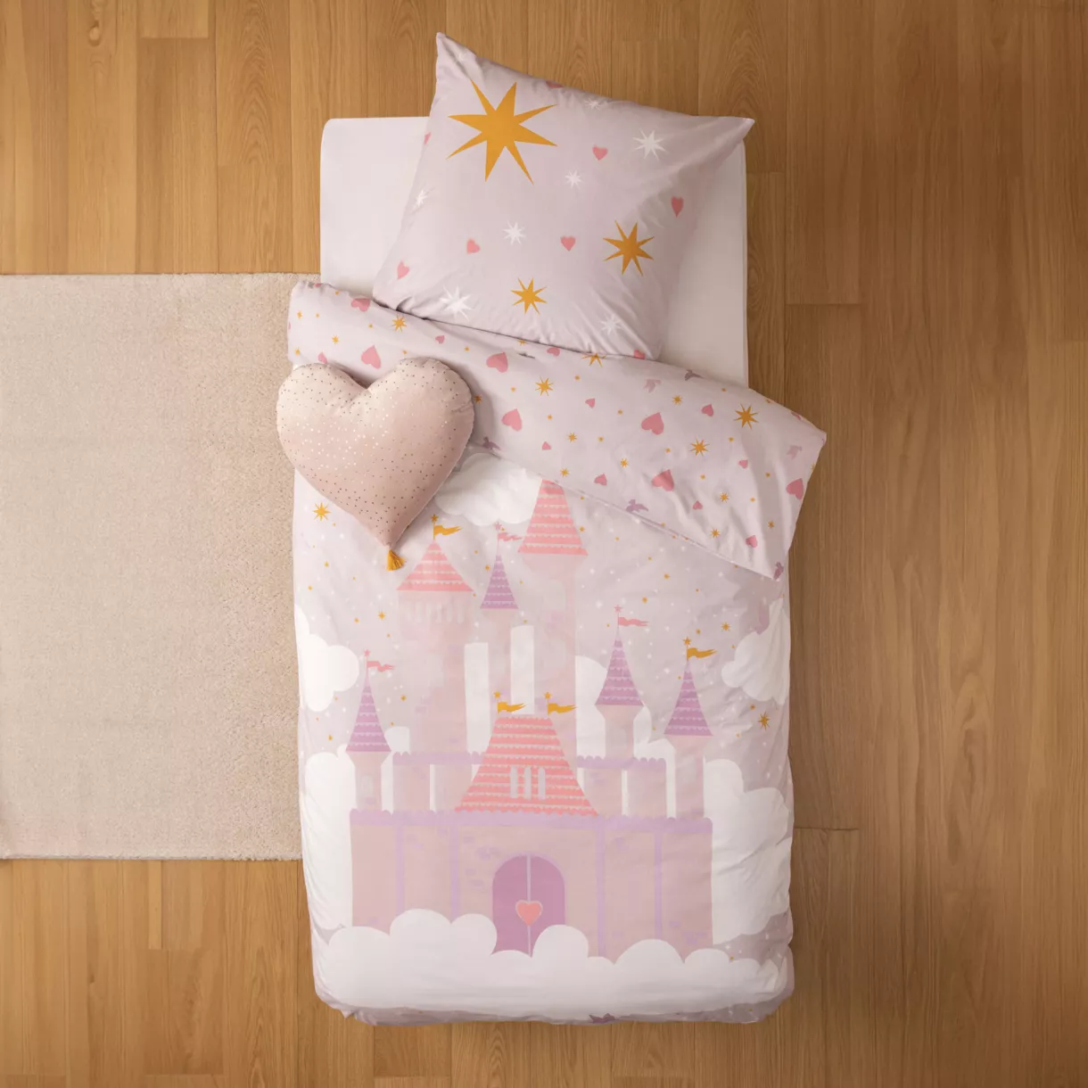 Funda nórdica y una funda para niño en algodón (140 x 200 cm) Château Rosa