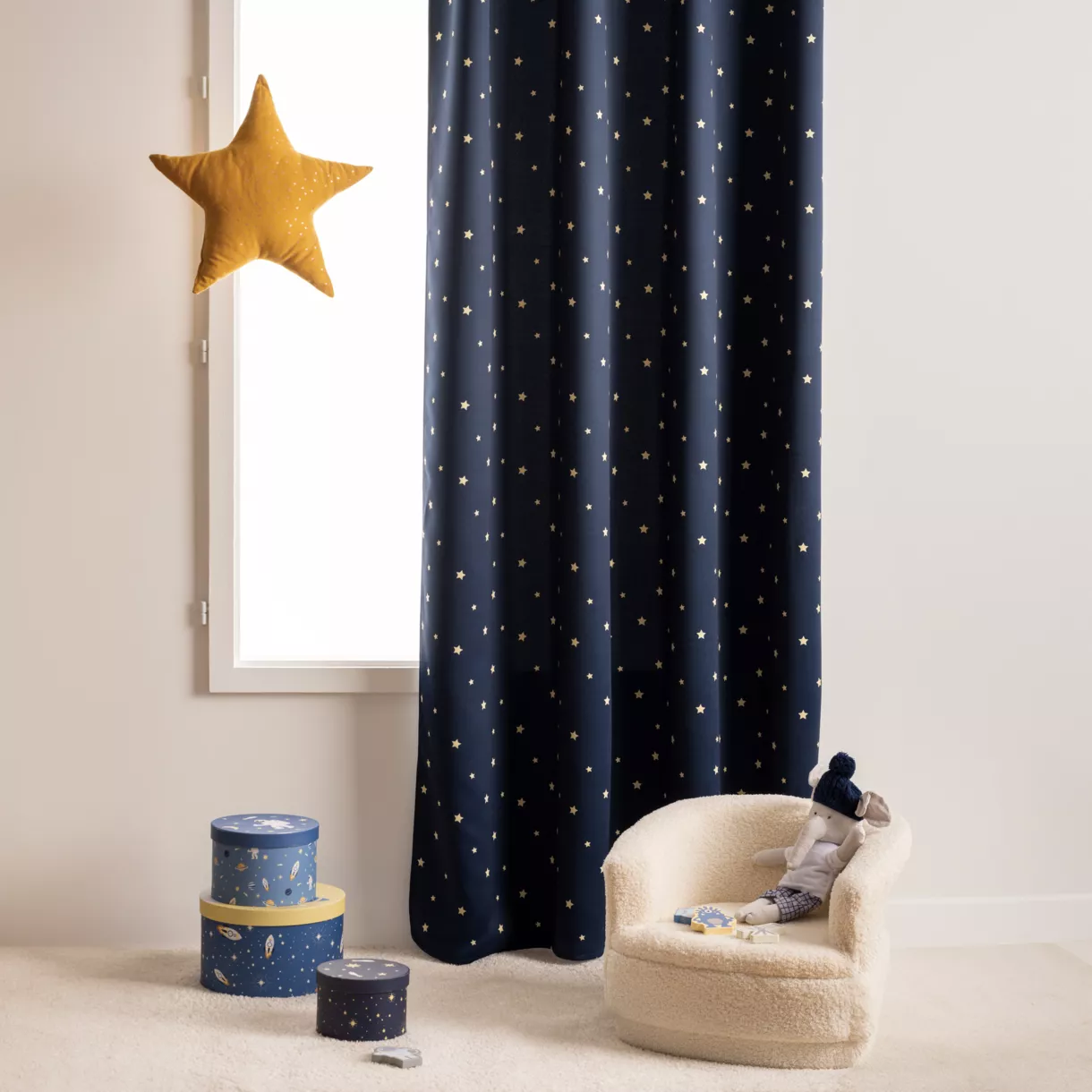 Cortina opaca infantil (135 x 260 cm) Espace Azul
