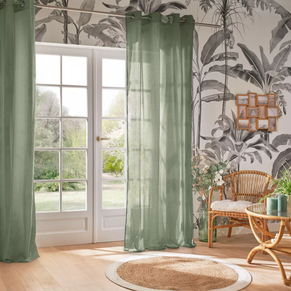 Vitrage (135 x 240 cm) Moly Celadongroen