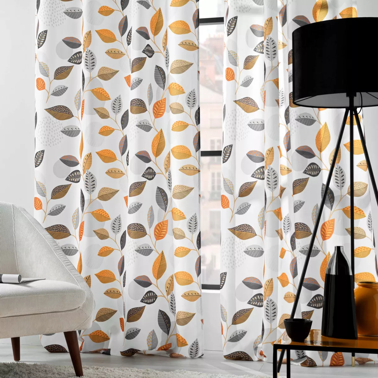 Gordijn polyester (140 x 260 cm) Vahine Geel