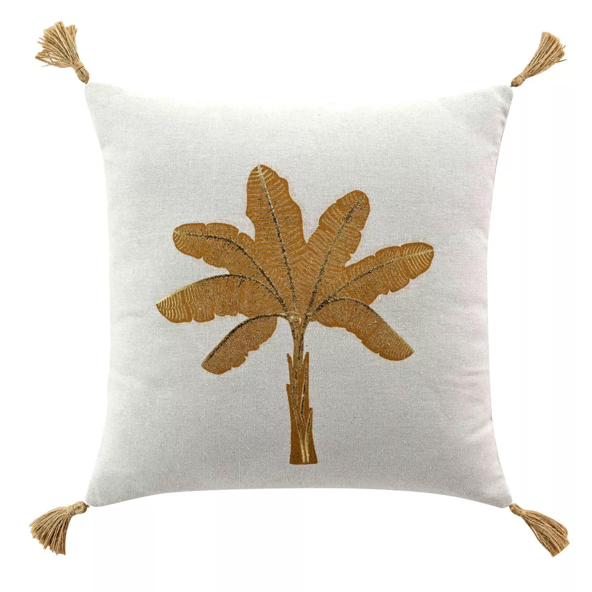 COUSSIN DEHOUS. COMPR. POMPONS 45 x 45 CM POLYCOTON IMP METALLISE THEA DES PLACE