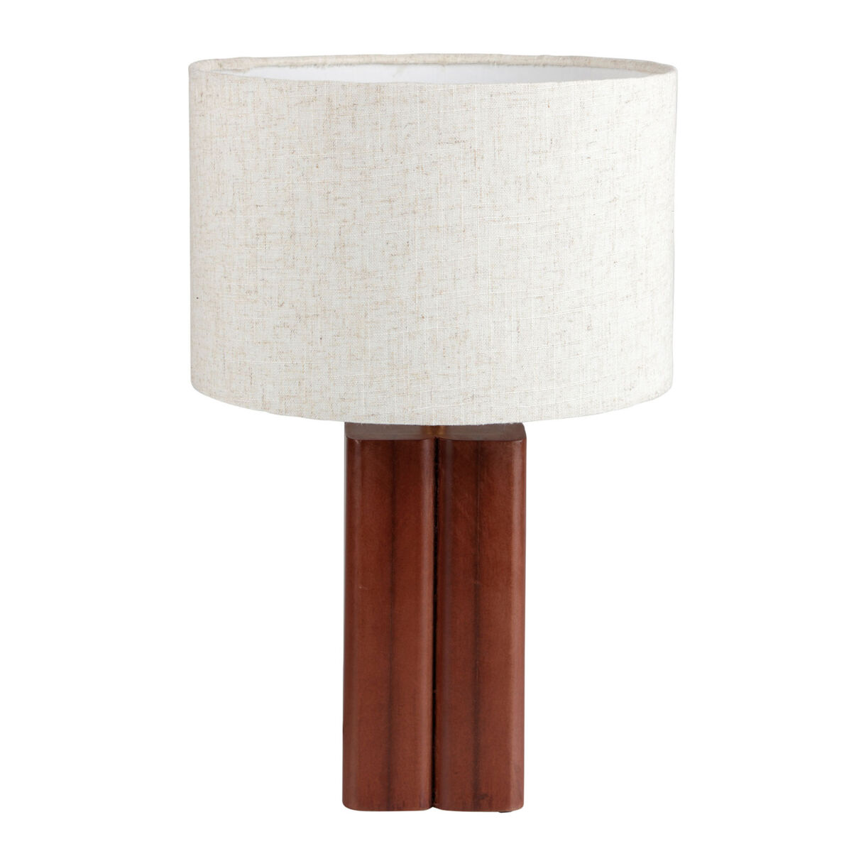 Lámpara de mesa madera y lino (H45 cm) Tourny Marrón