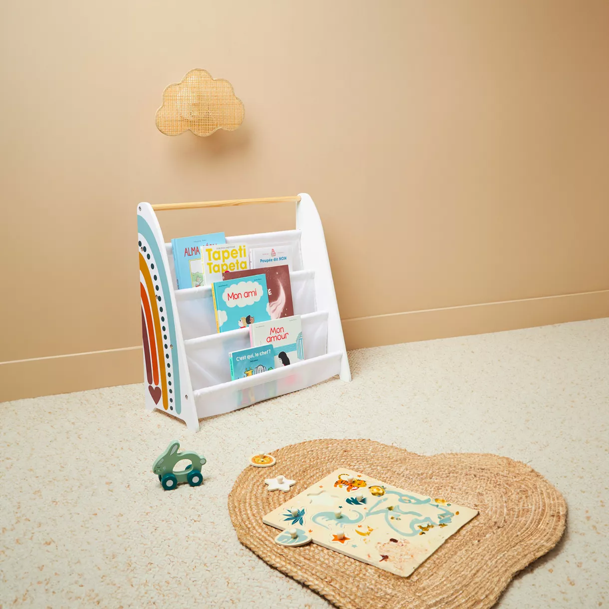 Bücherregal Kinderzimmer Holz (60 x 62 cm) Arc en ciel Mehrfarbig