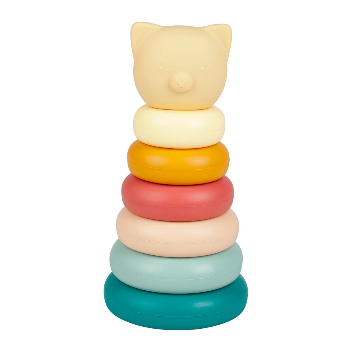 Tour d'anneaux à empiler bébé silicone (16 cm) Ours Multicolore