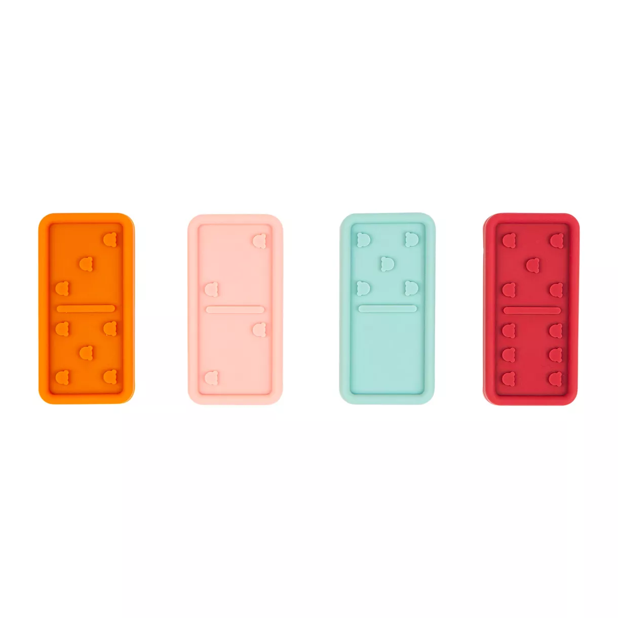 DOMINOS SILICONE MULTICOLORES 2.5x5.3x0.8 cm