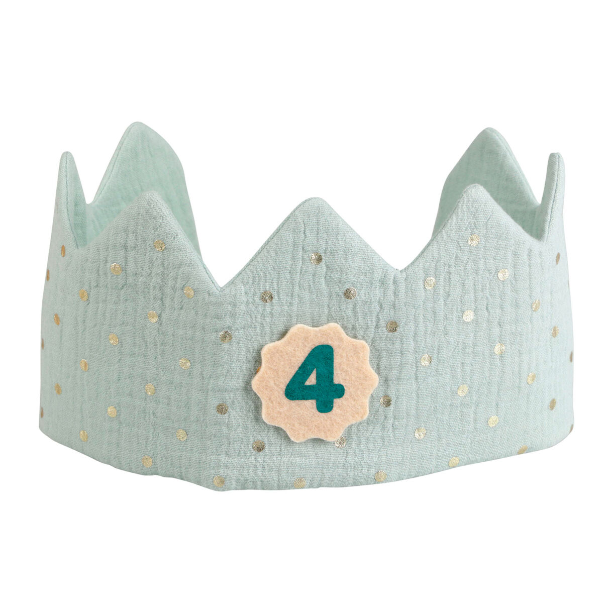 Corona de cumpleaños infantil en algodón (40 cm) Roi Verde