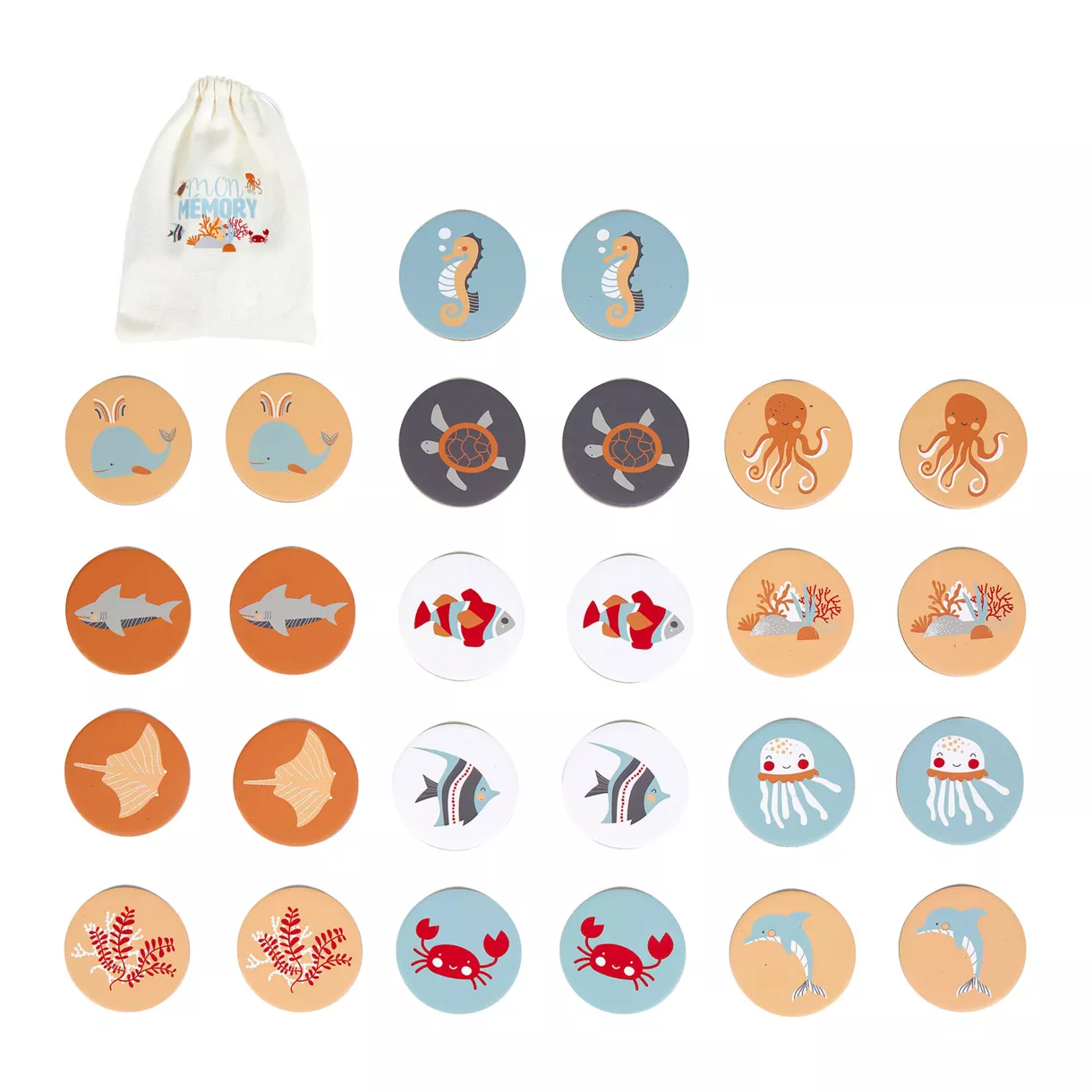 eminza Memory enfant carton Animaux Multicolore