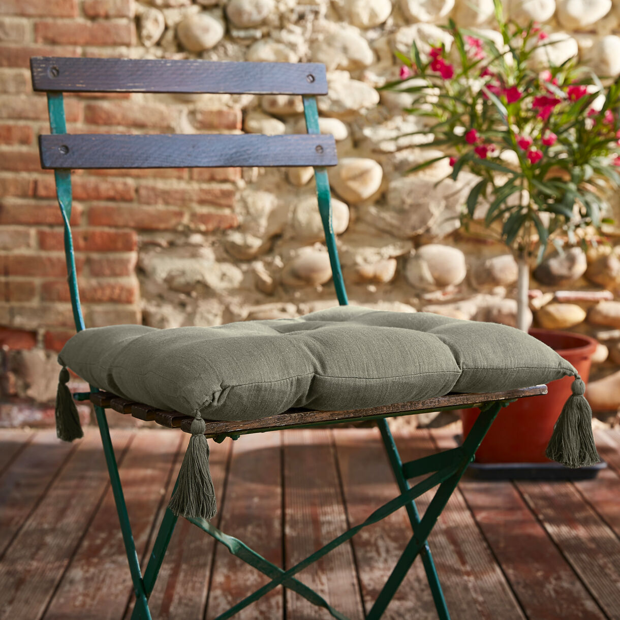 Cojín de silla (40 cm) Gaïa Verde romero 1