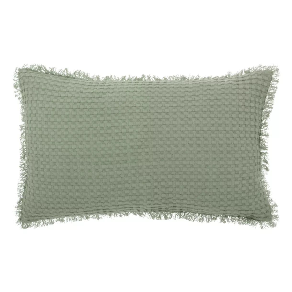 Cojín rectangular con tejido tipo panal (30 x 50 cm) Widdy Verde celadón