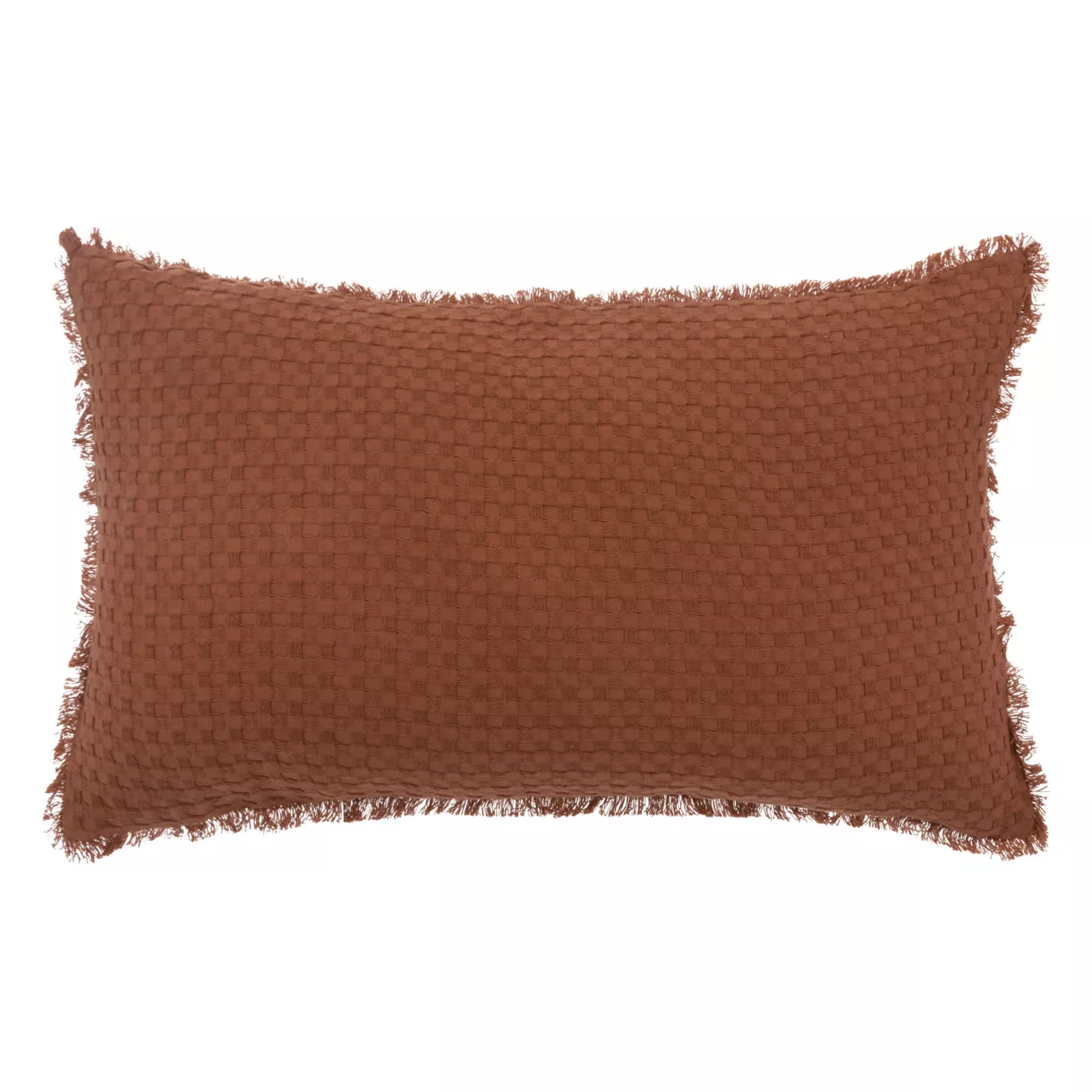Cojín rectangular con tejido tipo panal (30 x 50 cm) Widdy Terracota