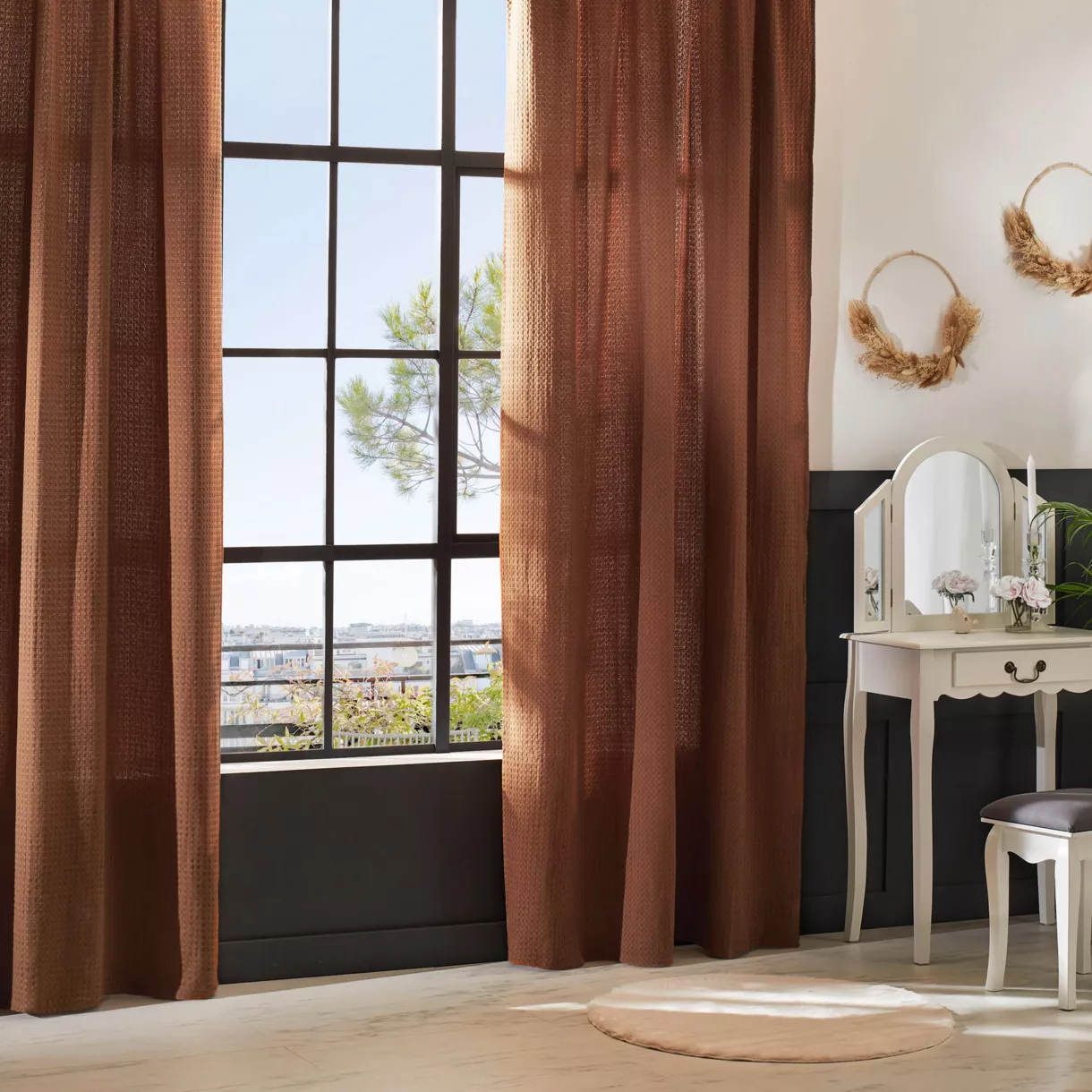 RIDEAU ABEIL WIDDY TC 130X260 L, 130 x P, 0,5 x H, 260 cm Terracotta