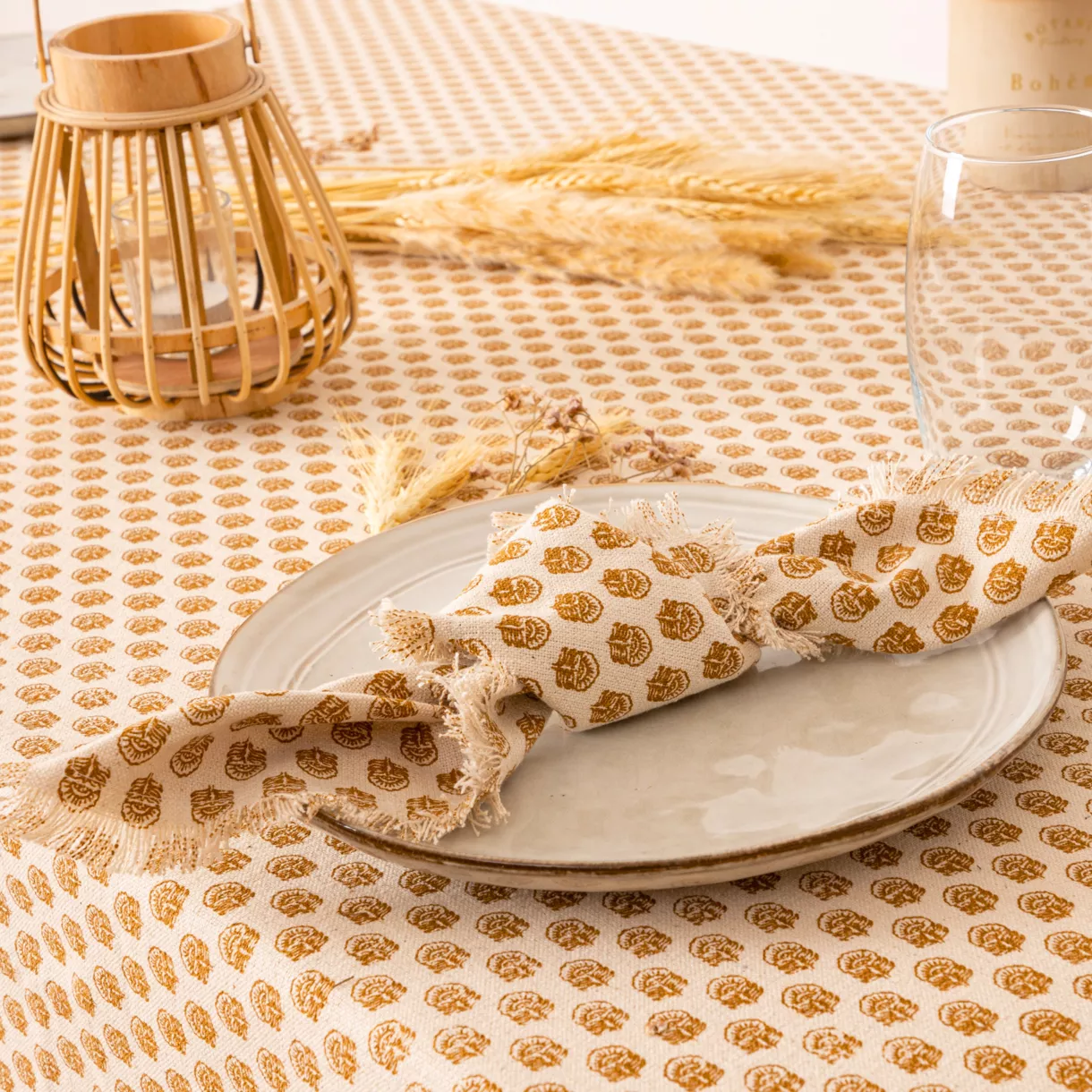 Set van 2 servetten katoen (40 x 40 cm) Indie Beige