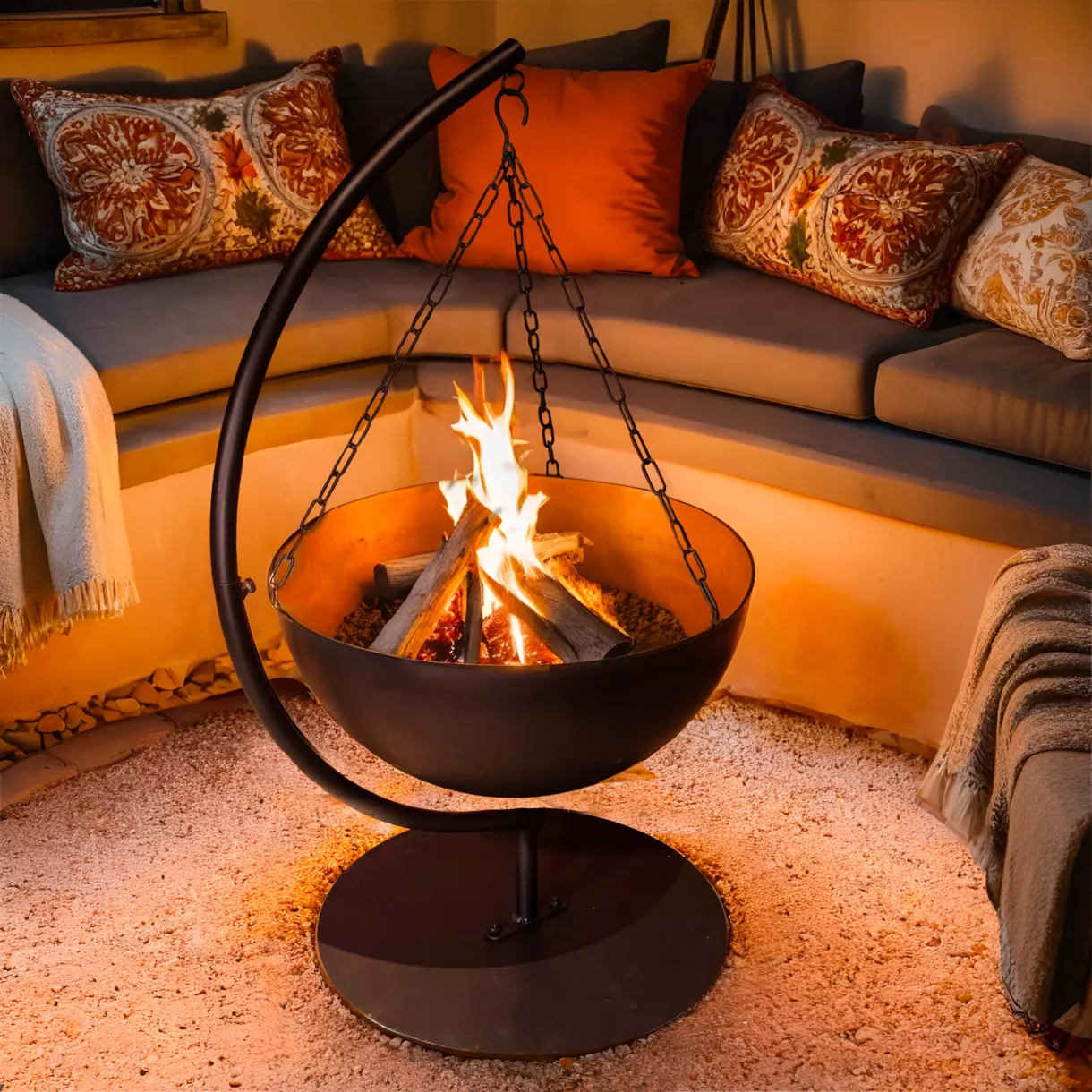 Chimenea Brasero Esfera Negro 1