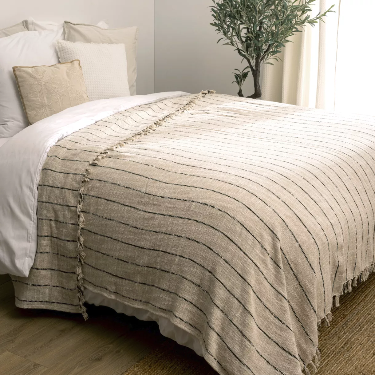 Colcha de algodón (260 x 240 cm) Luisa Beige