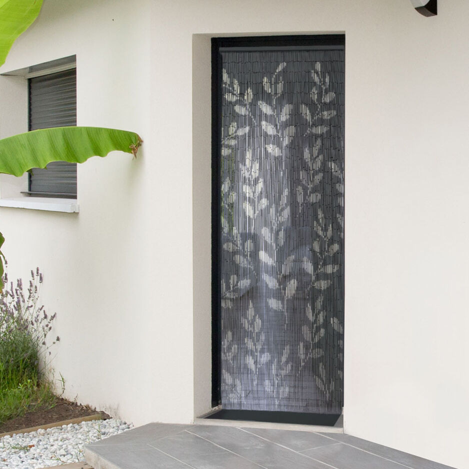 Rideau de porte bambou (90 x 200 cm) Eucalyptus Gris