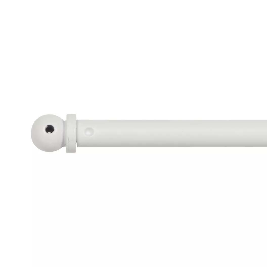 Barra extensible redonda para visillos (L60 - 80 cm /D7 mm) Pietro Blanco mate