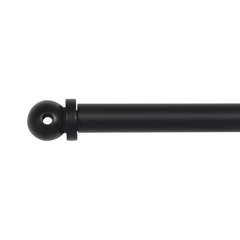 Ausziehbare runde Gardinenstange (L60 - 80 cm /D7 mm) Pietro mattes Schwarz