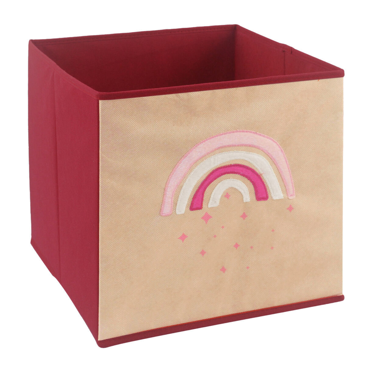Contenitore portaoggetti pieghevole bambini (30 x 30 cm) Arcobaleno Rosa