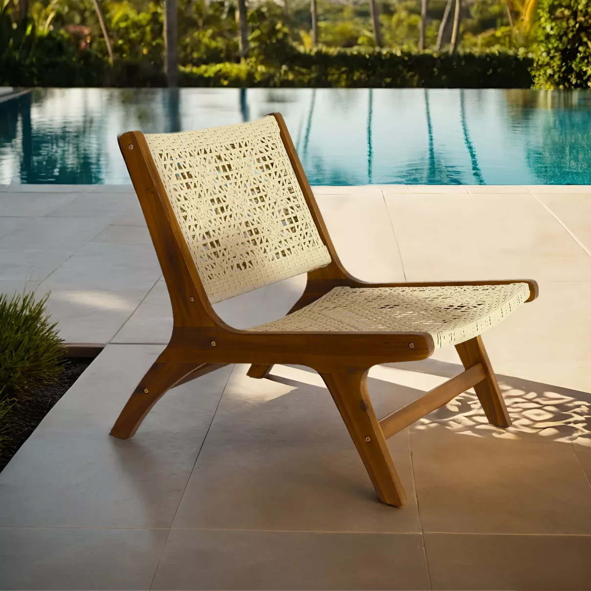 Chaise longue verona resine tressee outdoor fsc 100%
blanc L81.00-W60.00-H72.00cm