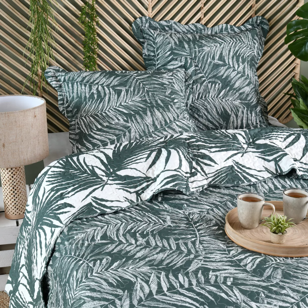 Couvre-lit et taie d'oreiller (180 x 240 cm) Manisa Vert
