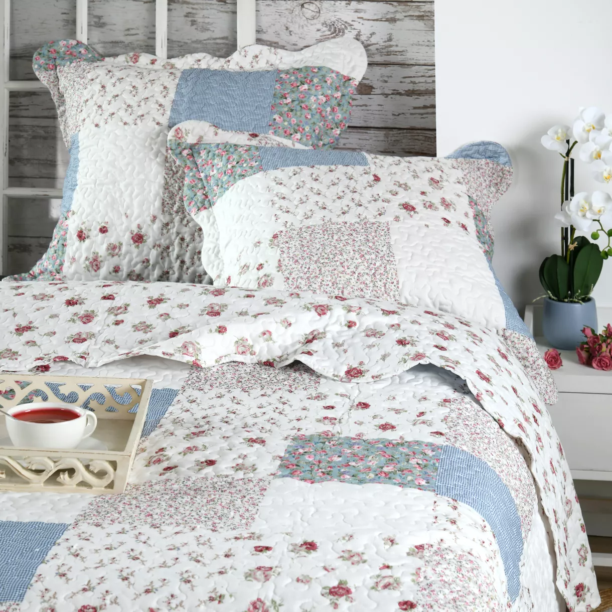 Couvre-lit et taies d'oreiller (240 x 220 cm) Agnes Multicolore
