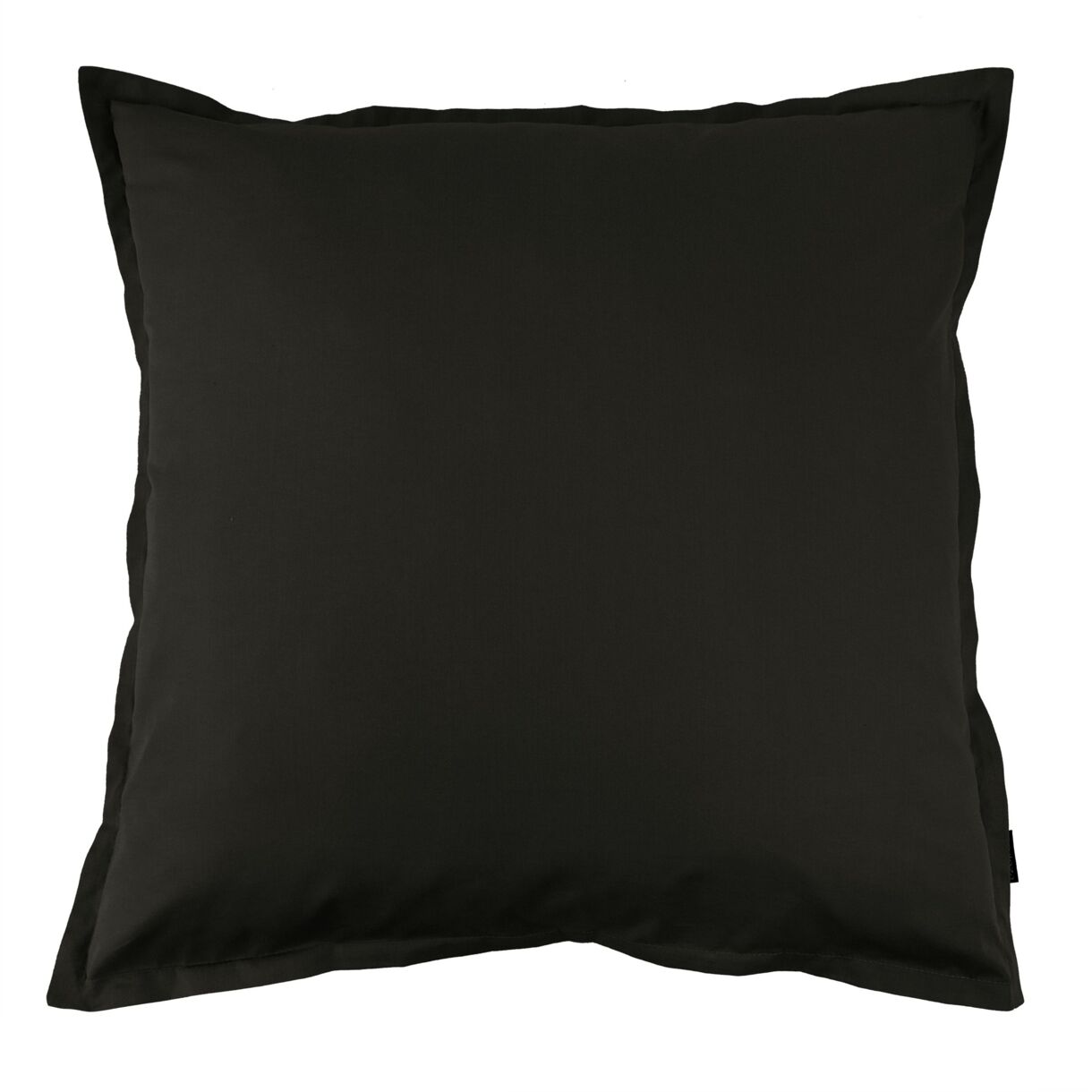 Funda de almohada cuadrada de percal de algodón (80 x 80 cm) Cali Negro