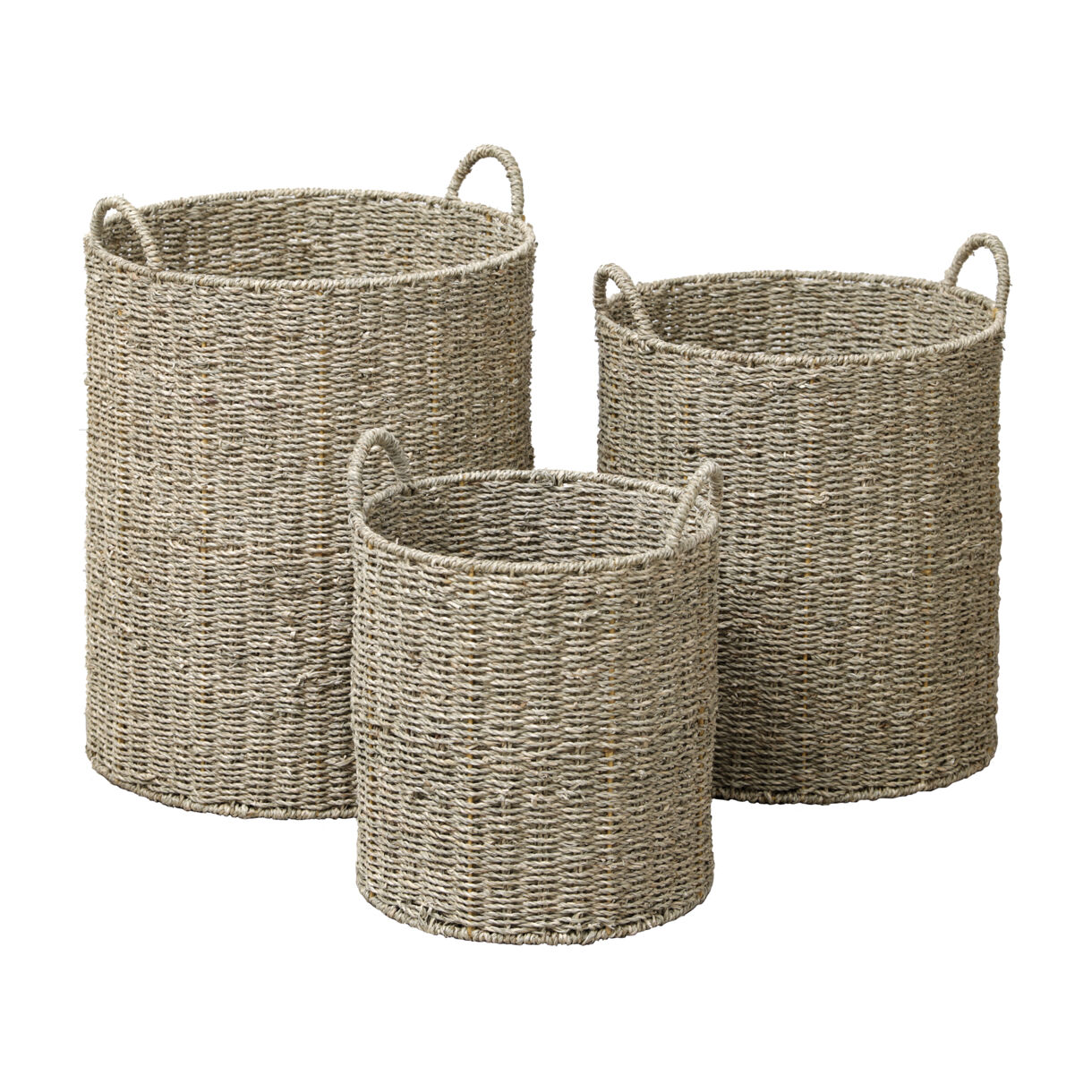 Juego de 3 cestas para ropa materia vegetal (H57 cm) Roma Natural