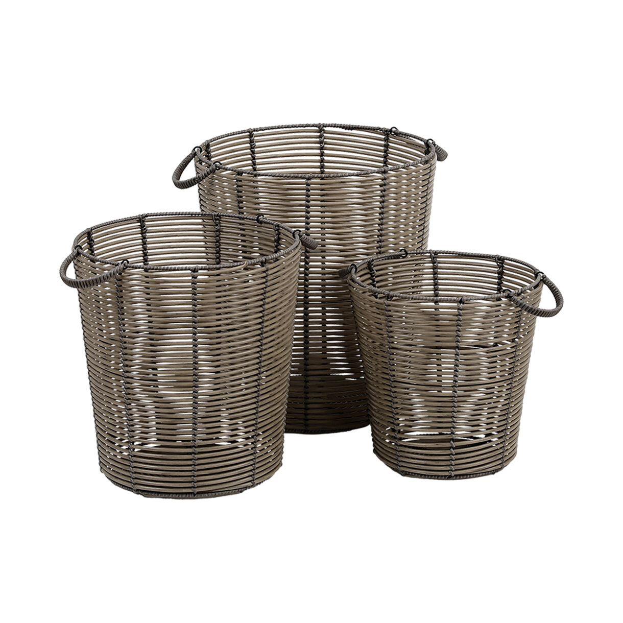 Juego de 3 cestas para ropa en ratán (H47 cm) Venise Natural