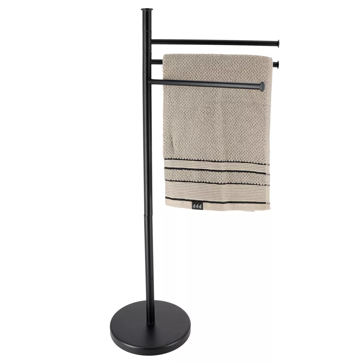 Handdoekenrek 3 niveaus van metaal  (H86 cm) Homy Zwart