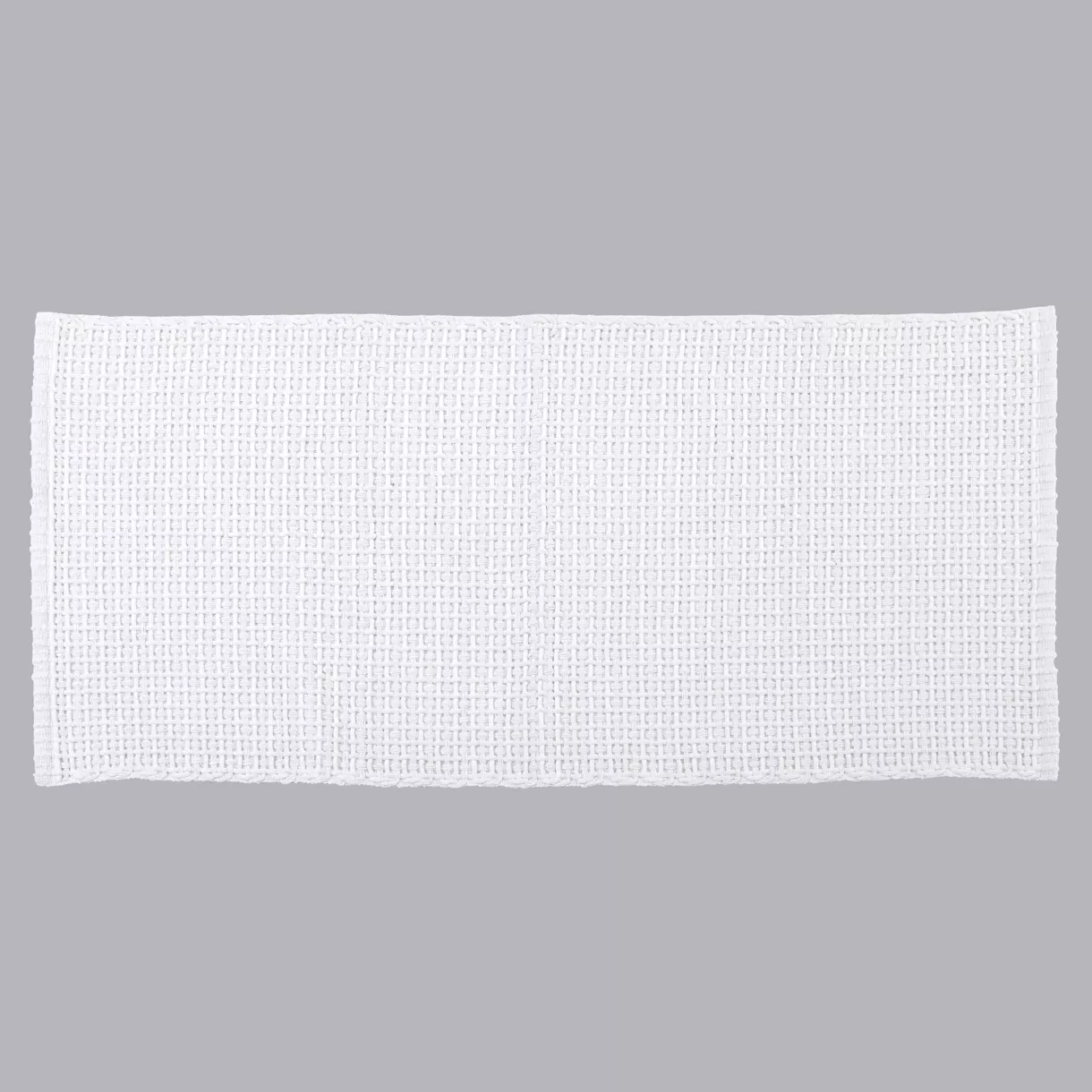 TAPIS POLYESTER/COTON TRESSE 50X120 CM - BLANC