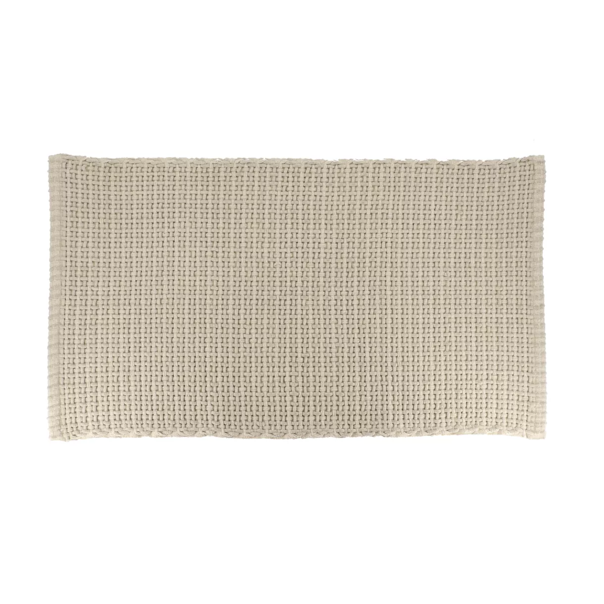TAPIS MIMETISME POLYESTER/COTON TRESSE  50X90 CM - BEIGE