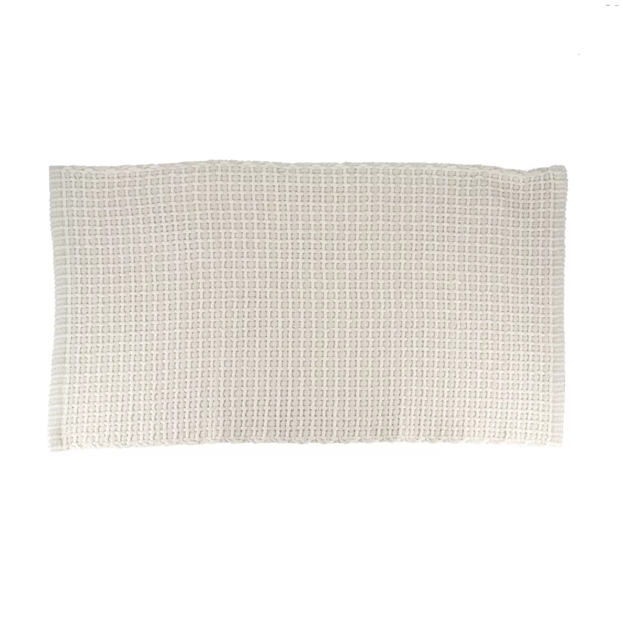 TAPIS MIMETISME POLYESTER/COTON TRESSE  50X90 CM - BLANC