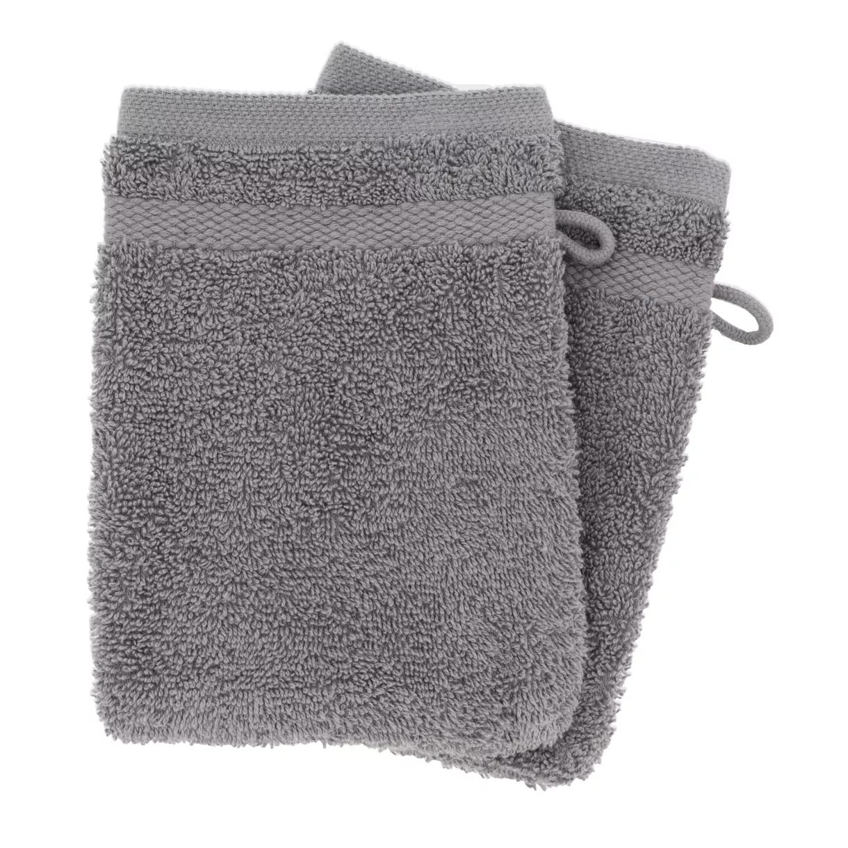 Juego de 2 guantes de baño en algodón (15 x 21 cm) Timeless Gris