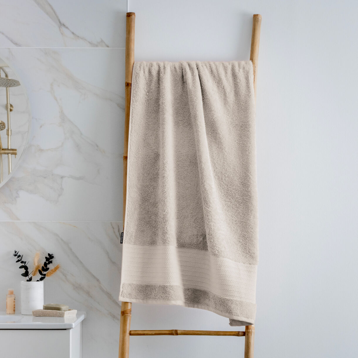 Toalla de baño en algodón bio (70 x 130 cm) Garance Beige pampa