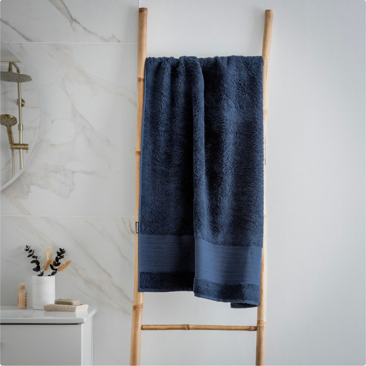 Asciugamano cotone bio (70 x 130 cm) Garance Blu notte