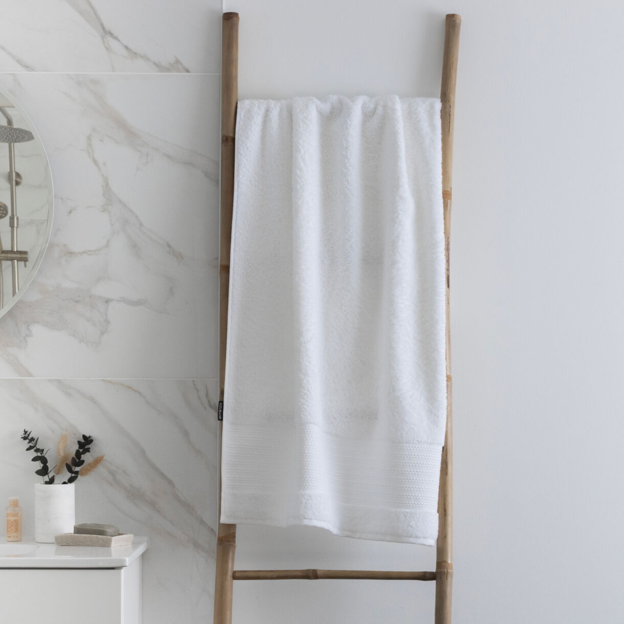 Serviette de bain coton bio (70 x 130 cm) Garance Blanc chantilly 1