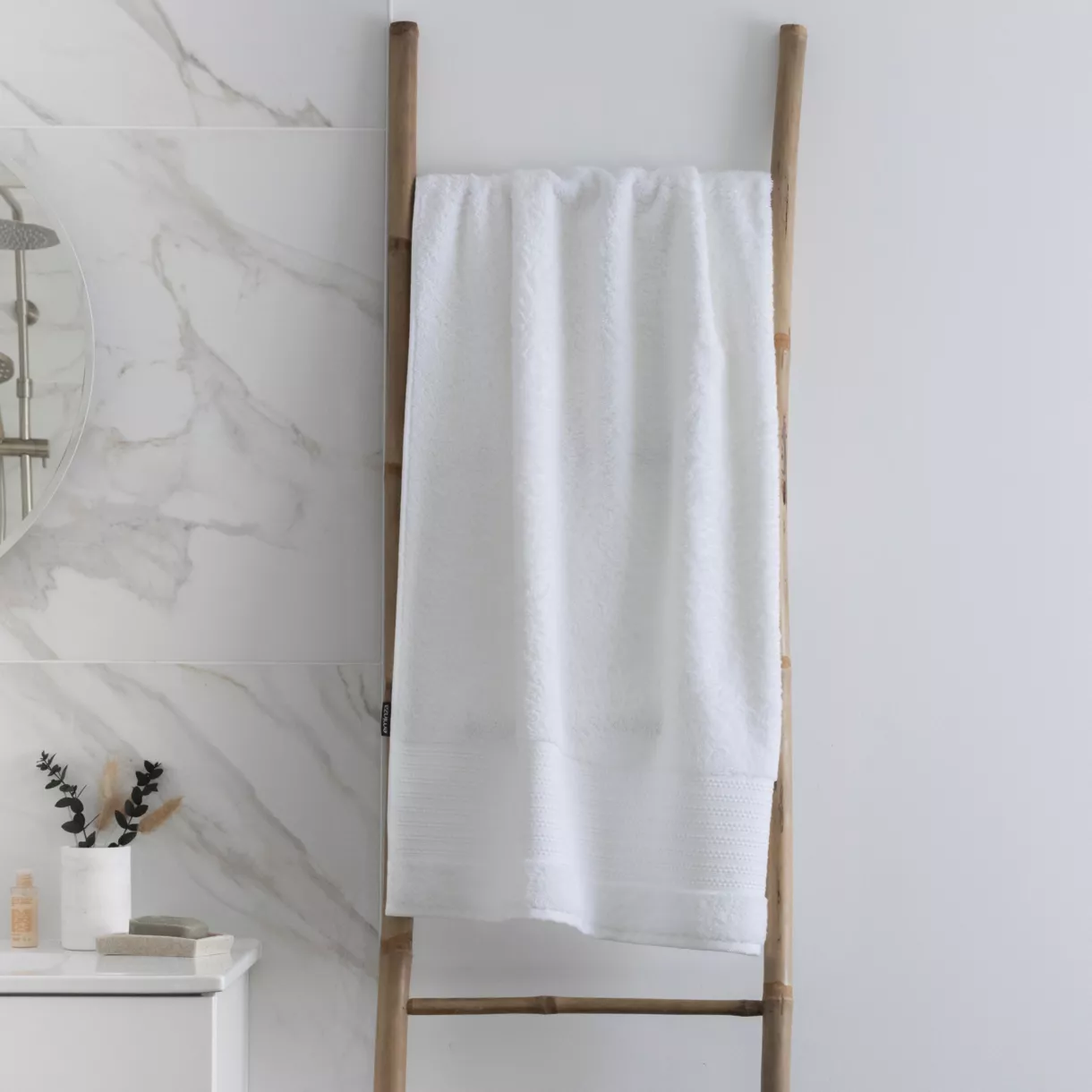 Badetuch aus Bio-Baumwolle (70 x 130 cm) Garance Cremeweiß 1