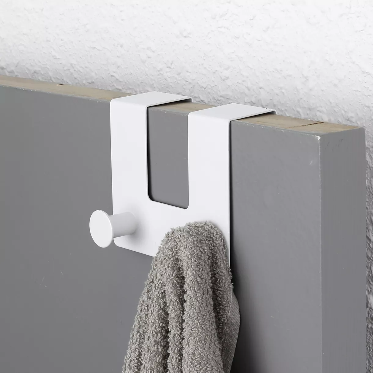 Türhaken Metall 2 Haken (H16 cm) Weiß