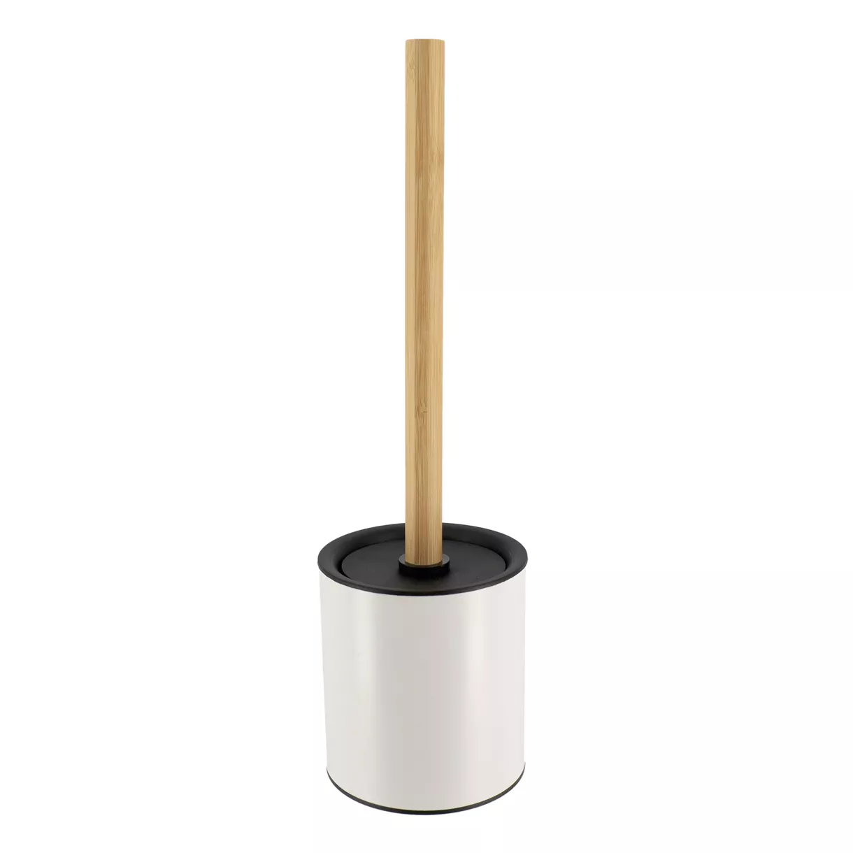 Scopino WC metallo Puro  bambù Bianco