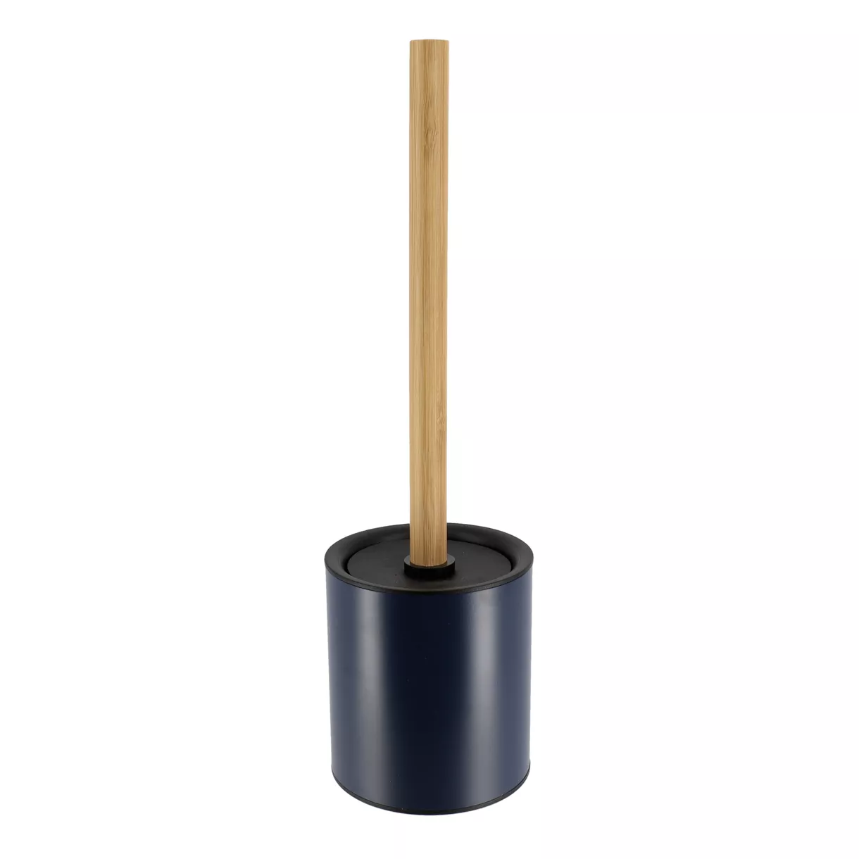 BROSSE WC METAL TIGE BAMBOU - BLEU MARINE/BAMBOU