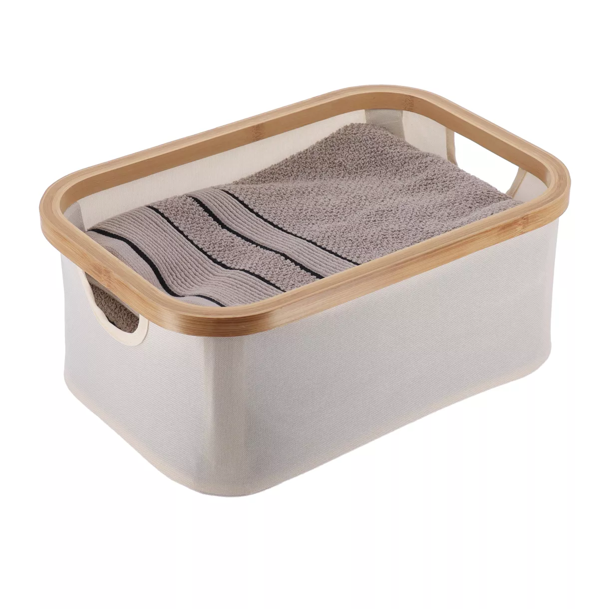 Cesta para ordenar plegable (L38 x H26 cm) Purebamboo Crudo