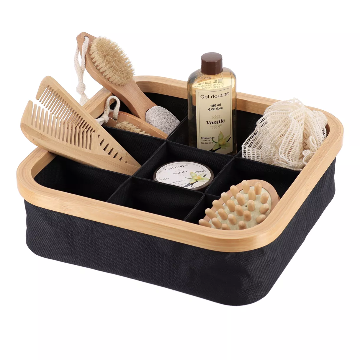 Organizer quadratisch faltbar 9-Fächer (L30 x H10 cm) Purebamboo Schwarz