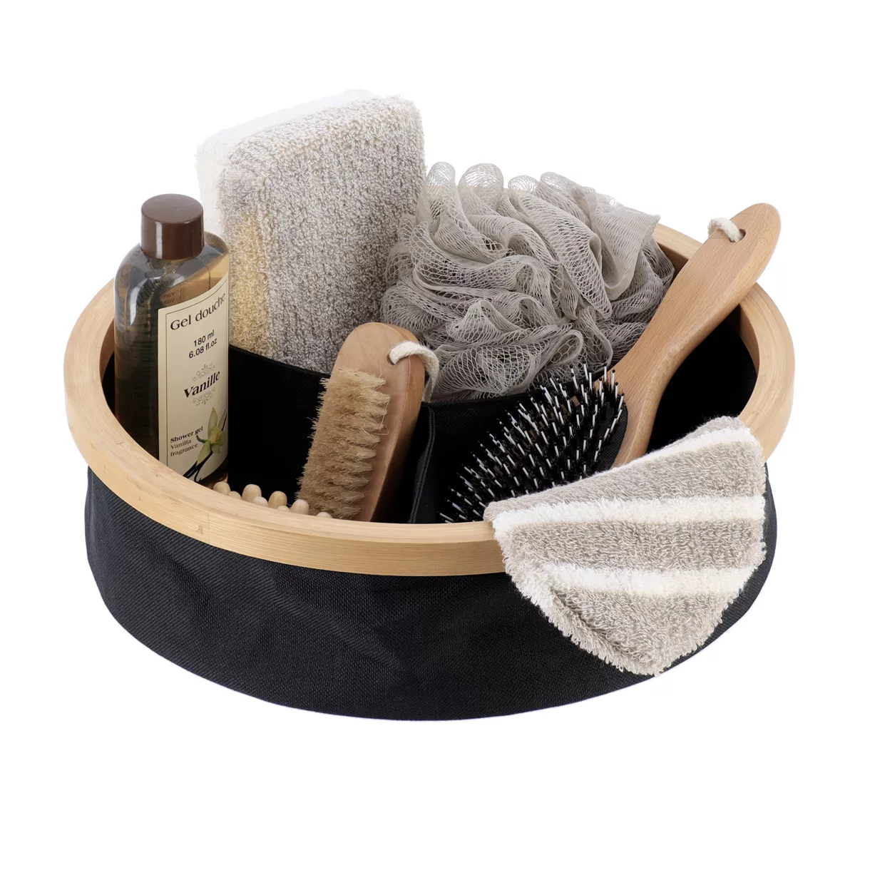 Organizer rund faltbar 3-Fächer (D30 x H10 cm) Purebamboo Schwarz