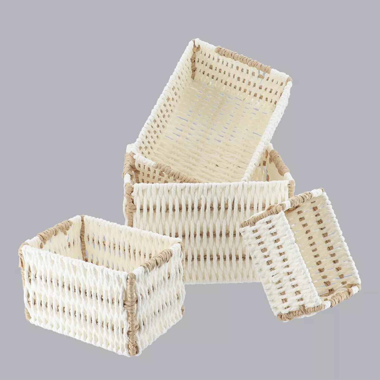 Juego de 4 cestas para ordenar Paper Blanco