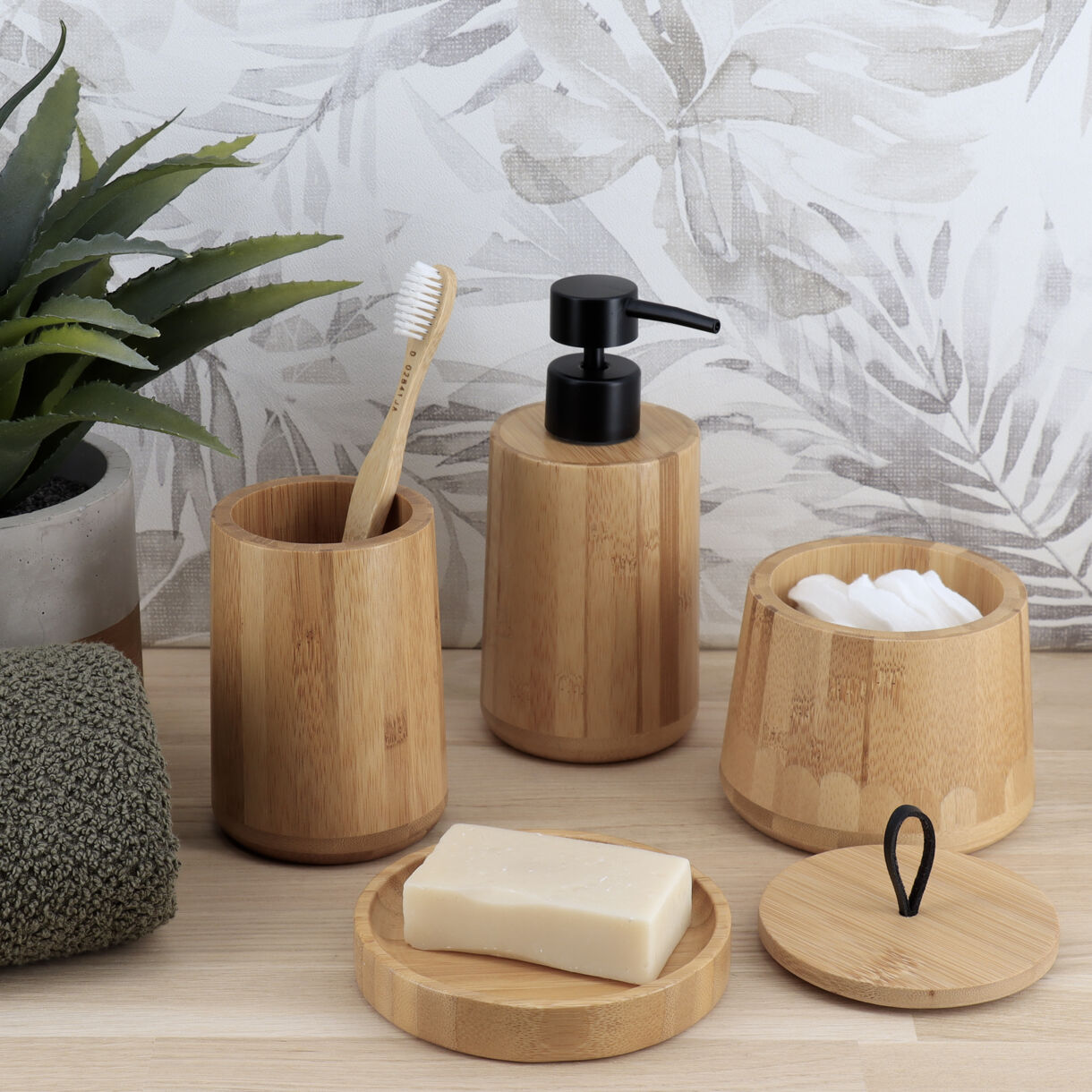 Set di accessori bagno bambù Hawaï Naturale