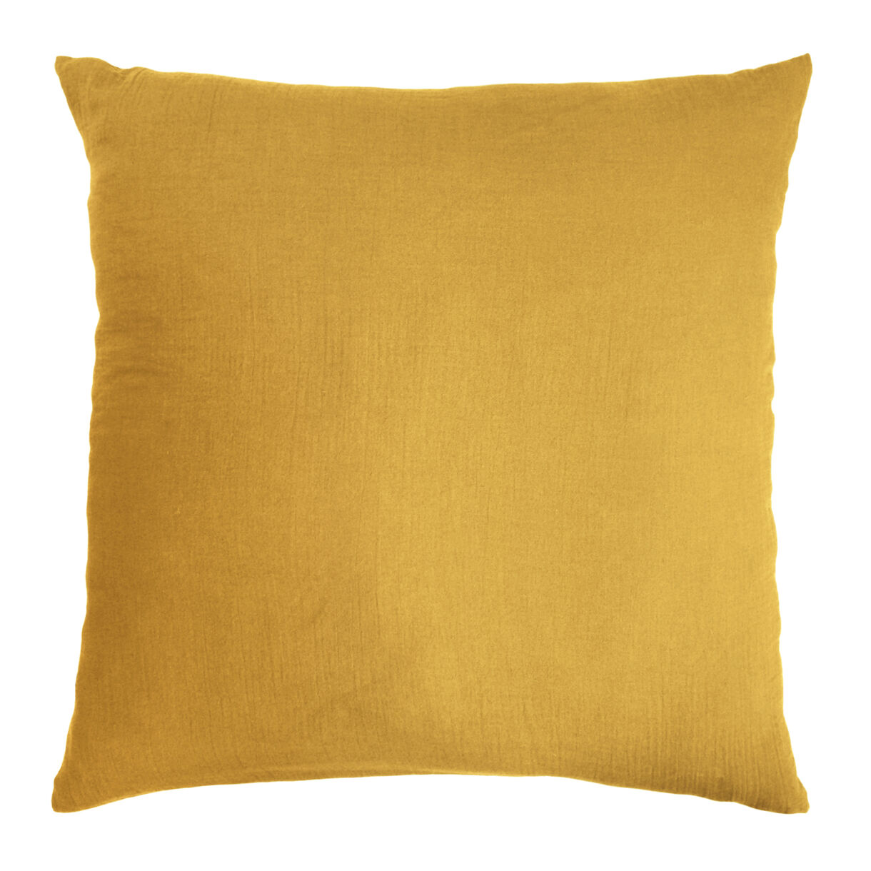 Funda de almohada cuadrada de gasa de algodón (80 x 80 cm) Gaïa Amarillo azafrán
