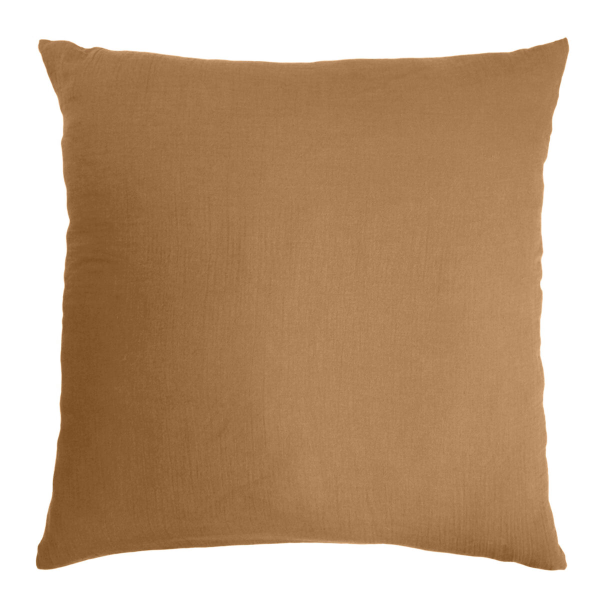 Funda de almohada cuadrada de gasa de algodón (80 x 80 cm) Gaïa Camel