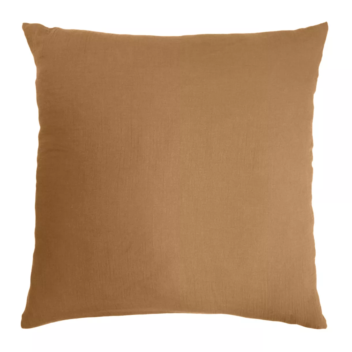 Taie d'oreiller carrée gaze de coton (80 x 80 cm) Gaïa Camel
